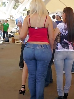 Large arse angels in jeans