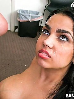 Latina s 1st porno and facial